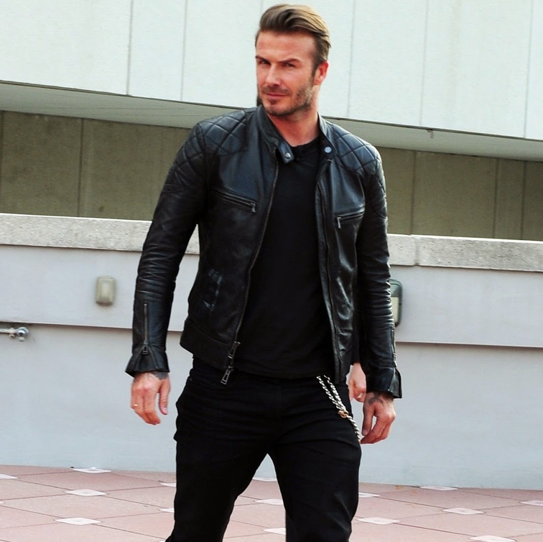 Leather Jacket Shop – David Beckham in black leather jacket....