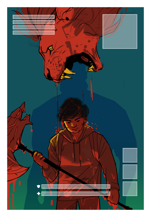 some tarot-inspired art of darryl and grant as strength/death 8)