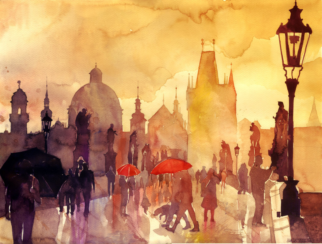 artmonia:  Maja Wrońska - 24 year old female artist from Poland. Watercolor on