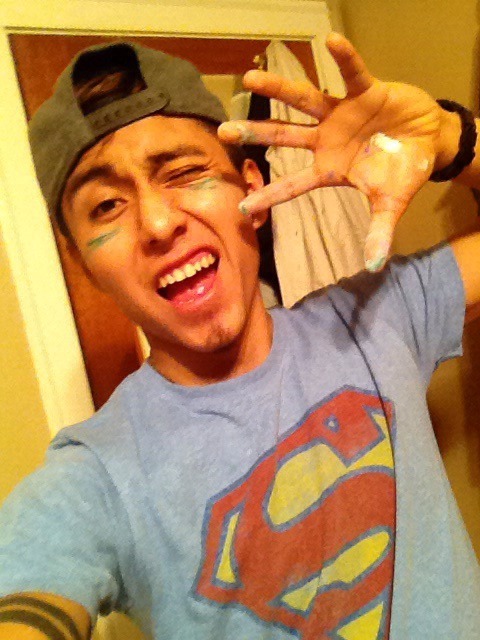 thesmilingfray:  Guys I just did my first painting!!!!!! Pretty stoked I haven’t fallen asleep. Haha now I’m gonna go to sleep. 