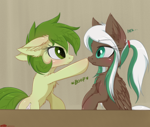 askflowertheplantponi: orang111:  Leafpone is booping to Lynn.  @askflowertheplantponi  i forgoten to reblog that hek.  just look at these two cuties. thank you so much lyn hek.  x3