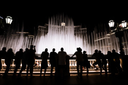 lasvegaslocally:  Vegas Beauty. source: Richard Schneider    Right across the Strip from these beautiful fountains some psychotic woman intentionally drove her car up on to the side walk last night. 1 person is dead, 7 more in critical and another 30