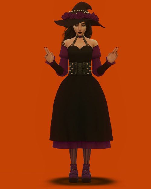 Set - The Witching Hour (part 2)New mesh (EA-mesh edit)4 Dresses + Hat with Roses15 swatchesFemale o