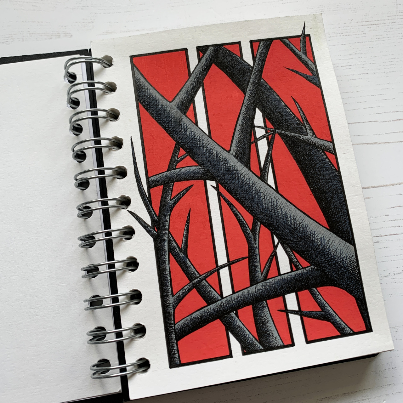 Sketchbook illustration in an A6 Seawhite sketchbook. Posca and Unipens. This was inspired by the opening sequence of Bulgasal: Immortal Souls.

Instagram #ink illustration#ink drawing#sketchbook#sketchbook art #seawhite of brighton #manga inspired#posca#unipen#cross hatching#bulgasal#fineliners#red
