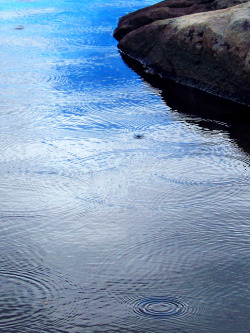 rivermusic:  Raindrops grace an alpine lake at dusk in the Beartooth Mountains  photo by rivermusic, September 2010 