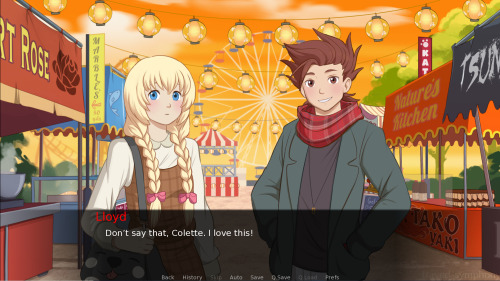 july13th2004: Finally got around to playing the short Colloyd Dating Sim, ‘Eve of the Festival’, whi