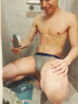 minimaxkiddo:Shower playtime. Its actually rather fun to shower in your clothes 