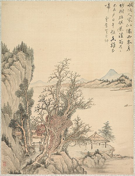 Dwelling by the Shore by Tsubaki Chinzan (1801-1854)
