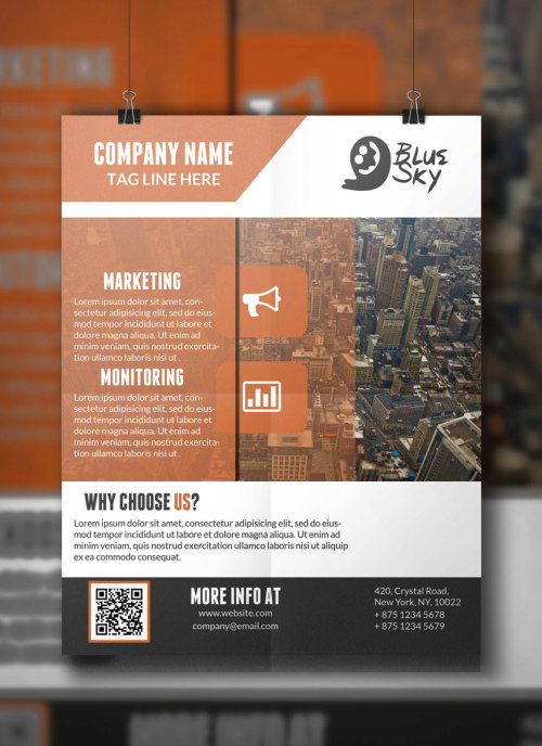 blueskystore:Corporate Business Flyer Template This layout is suitable for any project purpose. Very