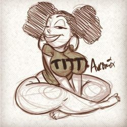 axart:  Happy #tittytuesday to everyone!!! #axcomix #sketch #curvychicks #naturalhair #curvytoons