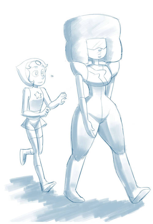 bunnyofcpz:  See any difference?When they first met, Pearl was cold and  poised(except for the time when she grinned at Cotton Candy Garnet.),  while Garnet was clumsy and confused. It’s so interesting how different  they are now. Garnet, the strong