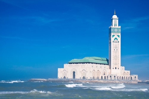 aboonoor:The Ḥaṣan II mosque in Casablanca, Morocco was built near water, inspired by the Qurʿān verse: “His throne was upon the water…” • (11:7)