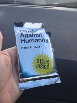 adurot:bestofcardsagainsthumanity:Happened to see that Cards Against Humanity is being sold at Target now, and decided to pick up this expansion pack I hadn’t heard of.   Spoiler alert: It was the best decision.Apparently CAH had to add “don’t yell