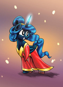 sensible-luna:  &ldquo;A festival? For me?&rdquo; saids Luna in a traditional Chinese dress. &ldquo;Yes, a festival, for you!&rdquo; saids that no good sun flanked alicorn Celestia while stealing all the mooncakes. As always, I’m open for suggestions,