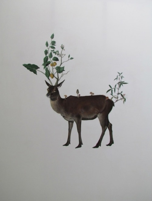 Marlboro Deer  -    Ji Dachun , 2009.Chinese, b. 1968-  Acrylic on canvas, 200 x 150 cm.    78.7 x 5
