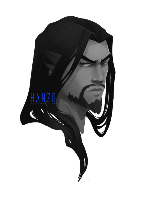 madramaut:  Long-haired Hanzo is super important to me! I imagine this is the look Hanzo gives McCree whenever it’s 12pm… Don’t you dare– TOO LATE! 