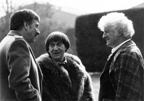 leda74:An off-camera moment during the making of The Five Doctors.