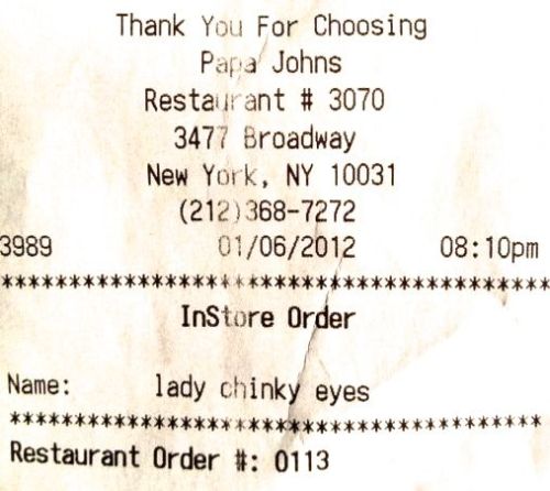 angryasiangirlsunited:  zuky:  Receipts, receipts, we got em, quite literally. Here are four receipts which have gone public via internet in the recent past: “Ching” and “Chong” — That’s what Chick-Fil-A labelled two UC Irvine students in