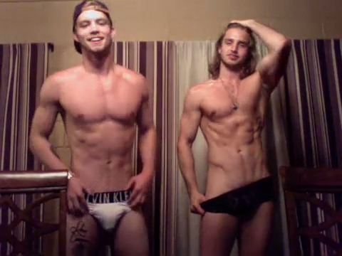 hotgayness:  Dustin McNeer from America’s Next Top Model Cycle 22 shows of on webcam with his buddy Jason Summerfield. He has gives his semi-hard cock a tug and shows us a peek! Email me for more xandervampireslayer@gmail.com Part 3 more cumming soon