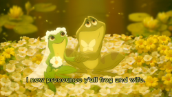 alittleworldofimagination:  Ok but this is one of my favorite Disney endings because they decided to be happy together as frogs rather than try and find a way to be human and by finding that happiness they got to be humans again like that is rad as hell