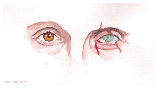 theseavoices: hanni-bunny-lecter:   Watercolors are fun ;w; I love drawing eyes and I’m so lucky that Mads’ eyes are the prettiest.   Yeahhhheahhh 