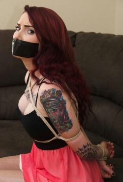 sensualhumiliation:  Goth girls can be also cute captives !! 