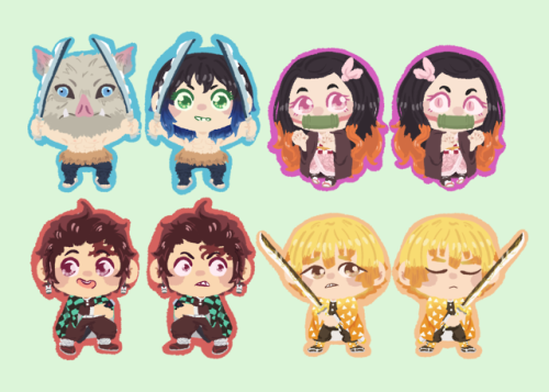 Some Kimetsu no Yaiba charms I plan to have for Nashua Comicfest!Available for preorder on my store: