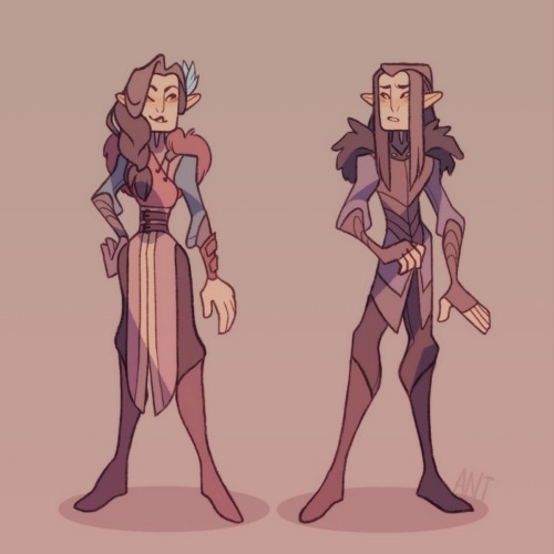 antmageddon:New outfits for the twins [image description: a drawing of Vex and Vax, standing next to