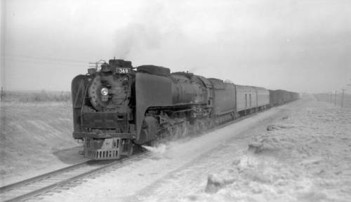 aryburn-trains: UP train, engine number 841, engine type 4-8-4 Train #369, mixed train. Photographed