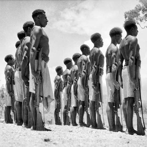 The Papuan Infantry Battalion, Papua New Guinea, World War II.“Soft lands breed soft men; wondrous f