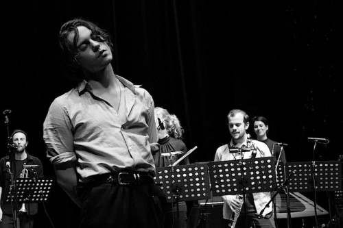 scumguzzler:Iceage performing with Stargaze orchestra at Volksbühne, BerlinPhoto by Annett Bonkowski