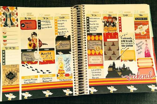 Completely OBSESSED with my #harrypotter layout this week! #eclp #weloveec #weeklyspread #planneradd