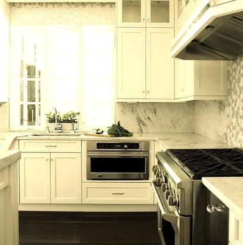 Transitional Kitchen In New York Eat-in Kitchen - Huge Transitional U-shaped Medium Tone Wood Floor Eat-in