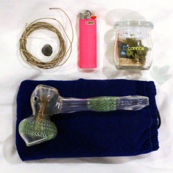 weedporndaily:  The old travel setup #weedporndaily #bubbler #cannafresh #hempwick #stayregular #superstoners http://ift.tt/1BgpT08  I need that hemp string thangy.