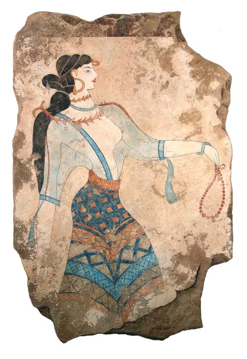 Minoan fresco of woman with necklace