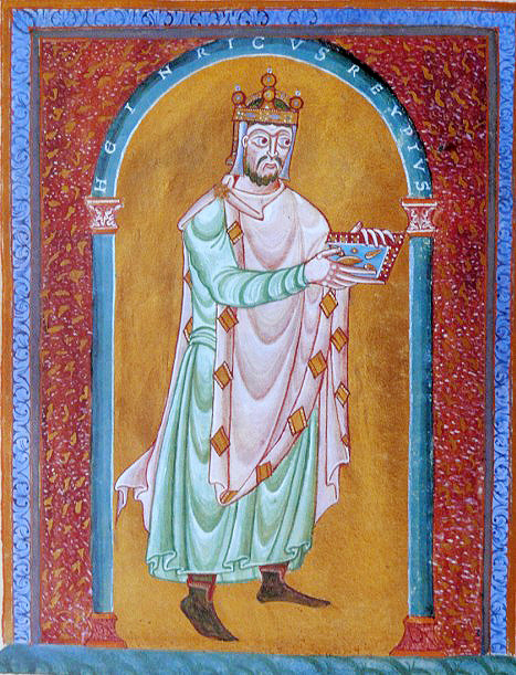 Henry II Holy Roman Emperor, illustration from the Seeon Evangeliary  or Evangelistar Heinrichs II c