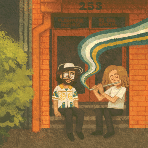 My Piece For A King Gizzard Zine, Depicting Their Jazz Rock Collab Album With Mild High Club, Sketches