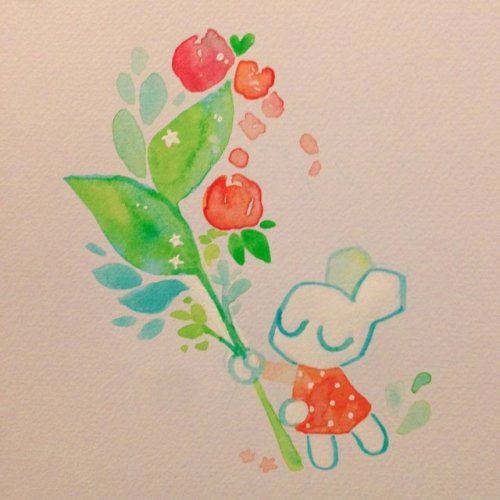 ieafy:  Little paintings for a change of pace ^__^ I’m not very good at it but I’m trying to have fun   