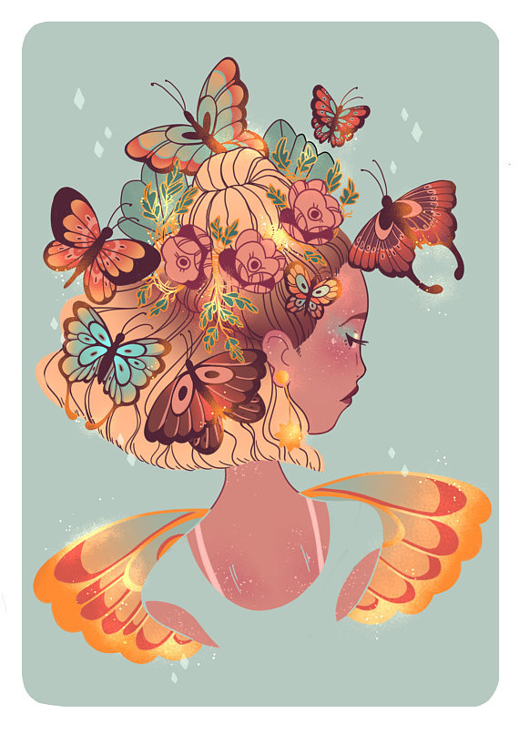 glittertomb:Fairy, Bunny, Deer, Moth by LanaJayArt