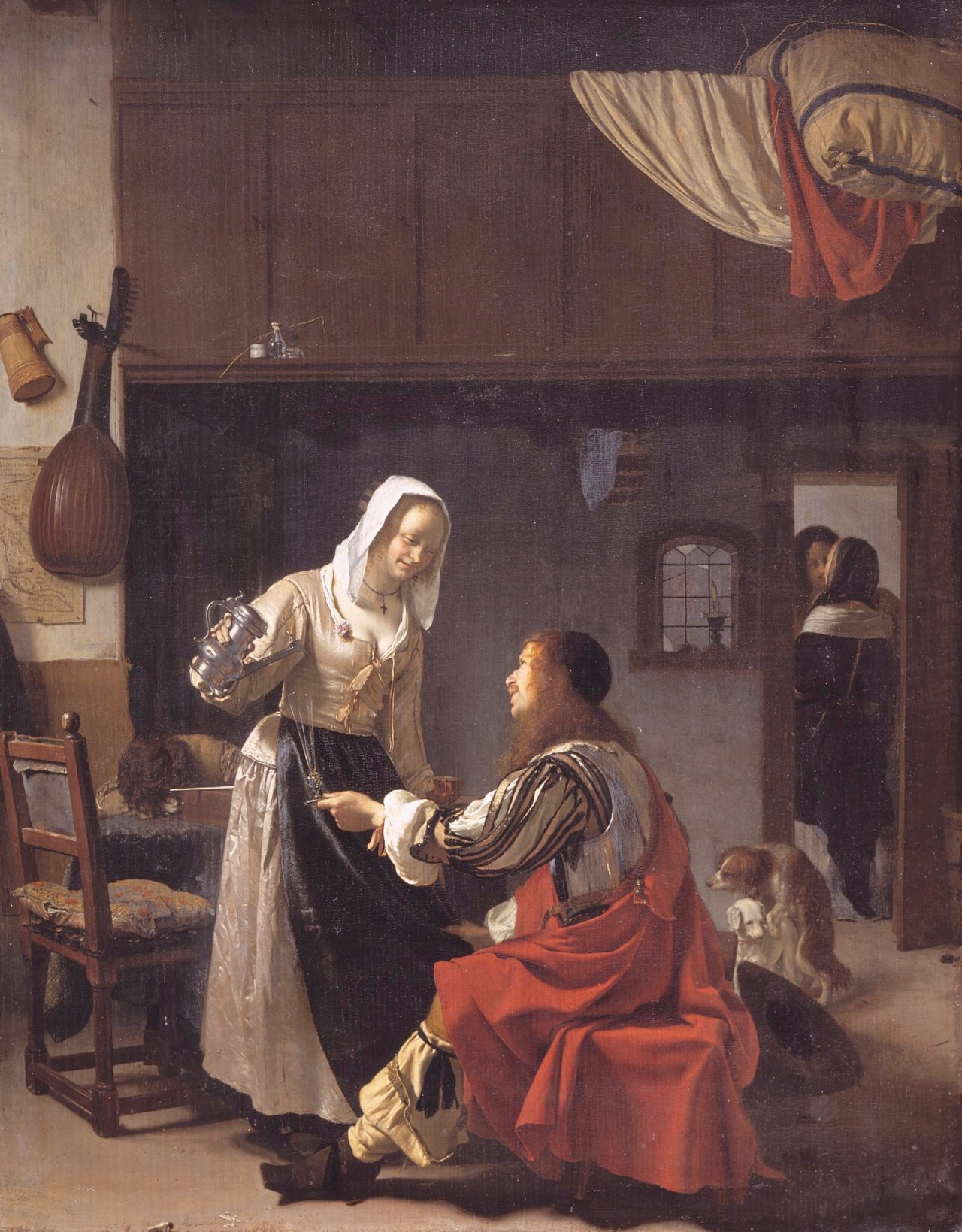 Frans van Mieris (Leiden, 1635 - 1681); Brothel Scene, 1658; oil on panel, 33,3 x