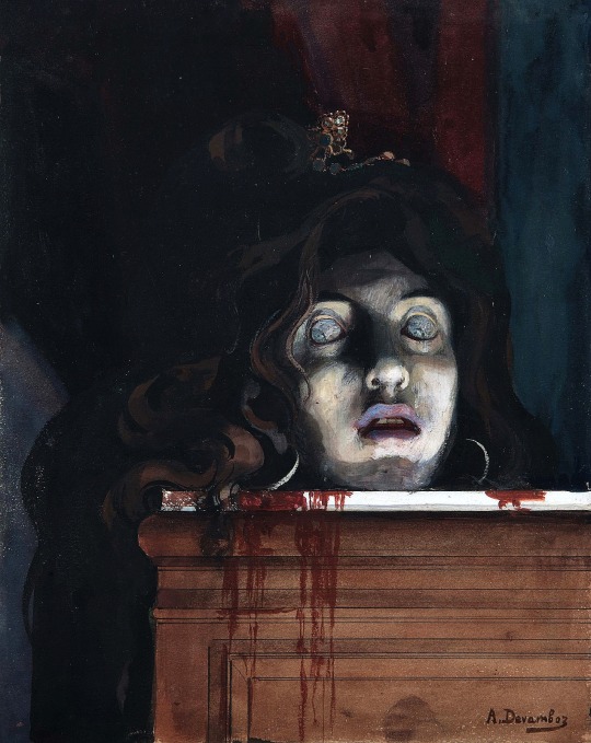 Une Martyre. Watercolour by André Devambez (1867-1943) for a Baudelaire poem • via Bibliothèque Infernale on FB
