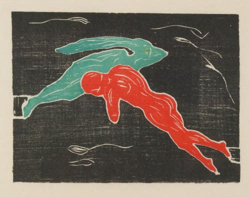 Edvard Munch (Norwegian; 1863–1944)Møte i verdensrommet = Encounter in Space1898–99Woodcut Munch Mus