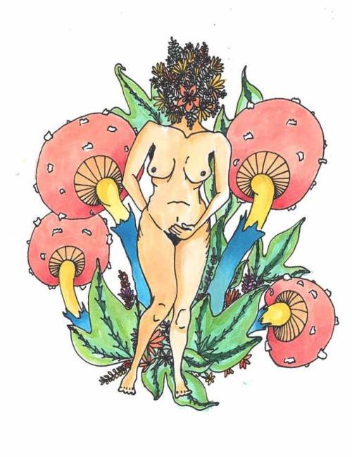 Mushroom Girl Print //ARTbyKaBe