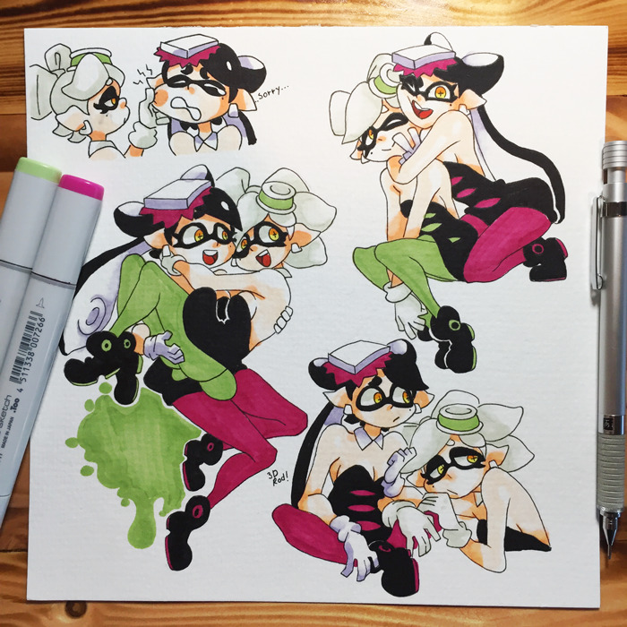 3drod: Inktober day 16! Can’t go wrong with the Squid Sisters! (also I’m running