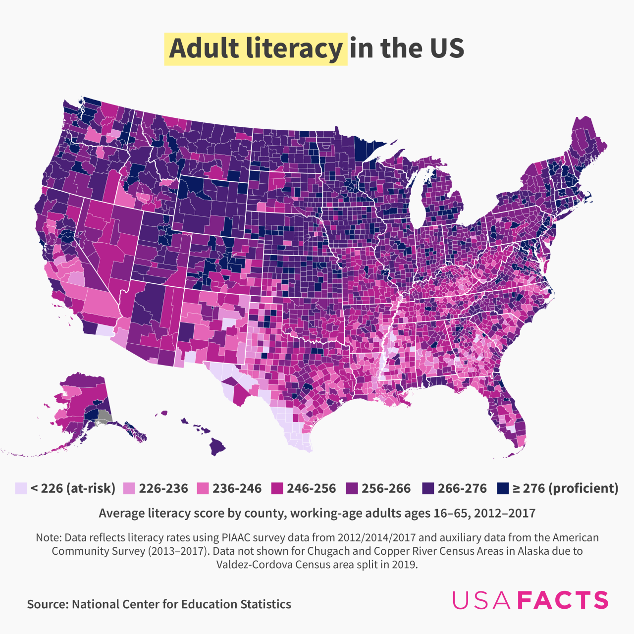 Adult literacy in the US by county by... Maps on the Web