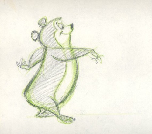 weirdlandtv:‪Design sketches (and a model sheet) for Hanna-Barbera’s Yogi Bear. The character debute