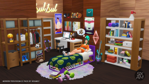 Modern Teen Room CC Pack Hello everyone! A few months ago I made a poll about future custom content 