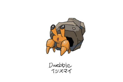 Drew Pokemon With My Left Hand, Dwebble, Photoshop.
