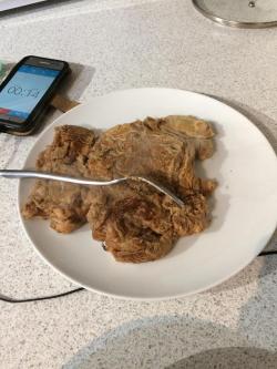 meatyogre: theshittyfoodblog: My friend’s attempt at pancakes, using self-raising flour and hot chocolate instant mix i thought this was a bad steak literally what the fuck 