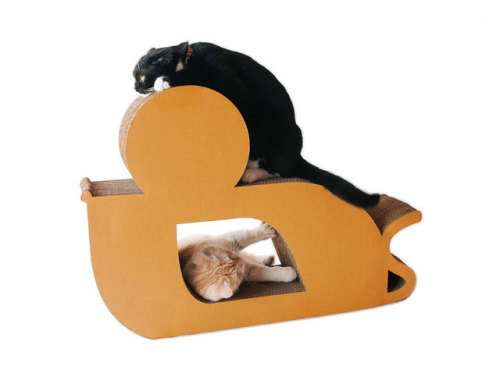 sosuperawesome:Cardboard Cat Scratcher Shapes and Safari Boxes by KAFBO on EtsySee our ‘pets’ tagFol